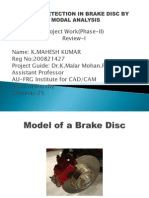 Crack Detection in Brake Disc by Modal Analysis