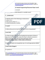 GAIL (India) Ltd. Sample Programming Placement Paper Level1