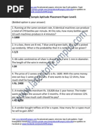 Samsung Sample Aptitude Placement Paper Level1