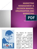 Marketing Management & Decision Making, Organization and Marketing Concepts