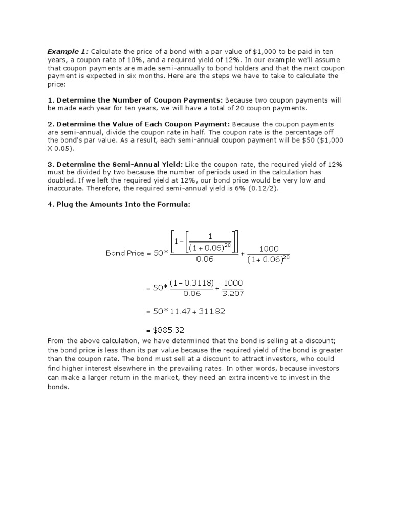 Bond Price Calculation Guide | PDF | Finance & Money Management | Business