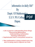 Uses of Mathematics in Daily Life