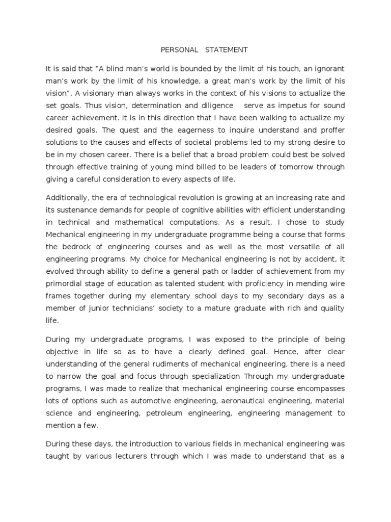 How to write a personal statement image