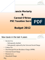 Francis Moriarty & Carmel O'Brien PSC Taxation Services: Budget 2012