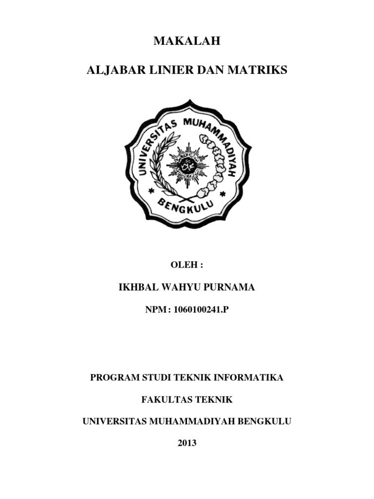Makalah Aljabar Linear dan Matriks | PDF | Metode & Bahan Ajar