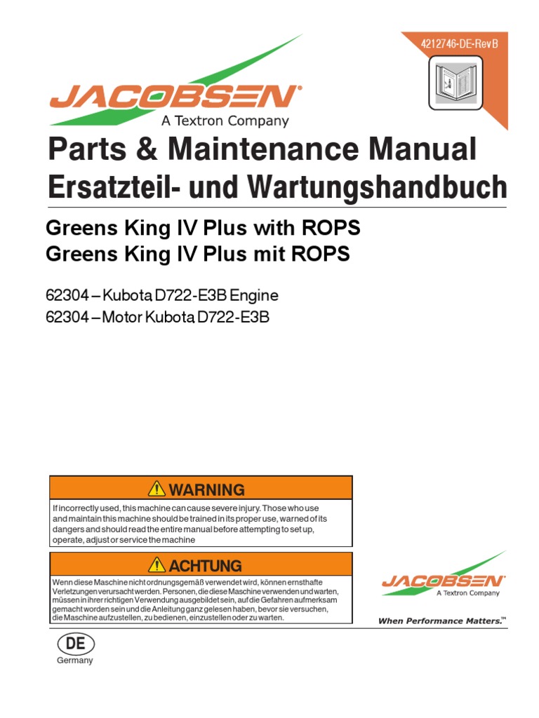 Manual Completo de Motor Kubota d722, PDF, Mower