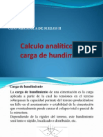 Calculo analítico de la carga de hundimiento