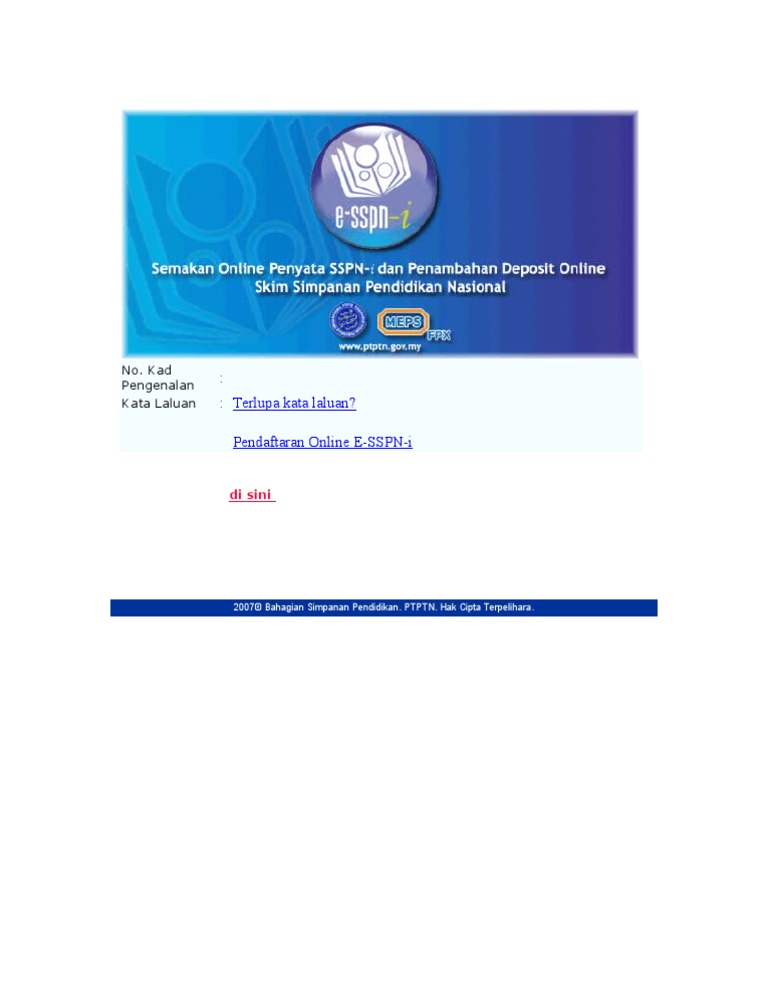 Semakan Dan Pendaftaran E Sspn I Pdf