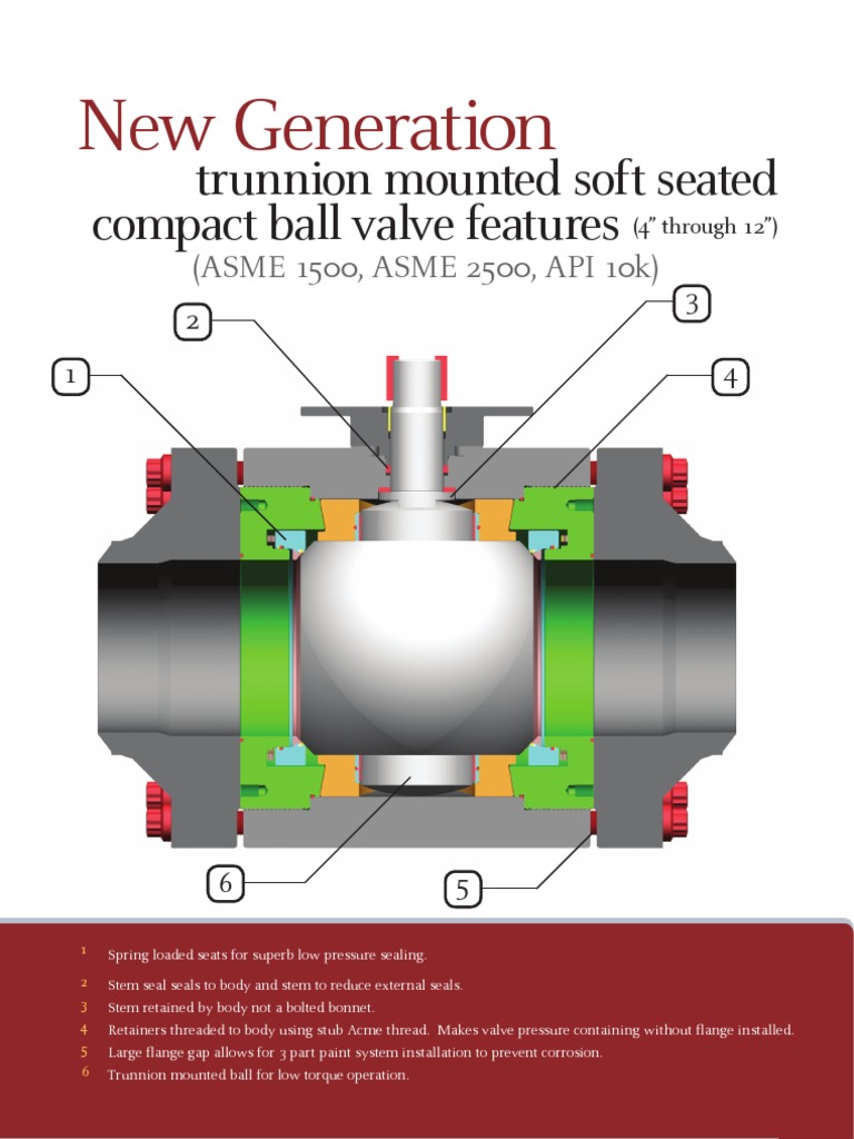 New Gen Trunnion Soft Seat Ball Valve Valve Screw