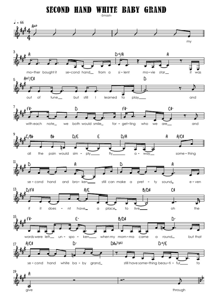 Second Hand White Baby Grand (Smash)