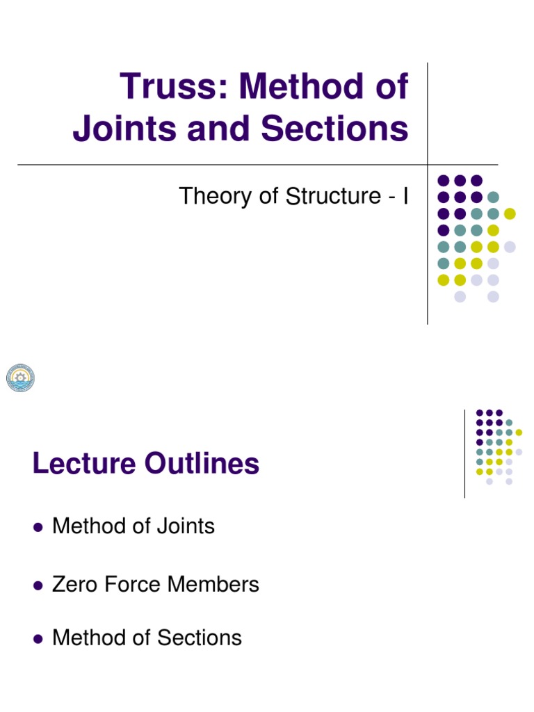 04 Truss - Method of Joints and Sections | PDF | Truss | Civil Engineering