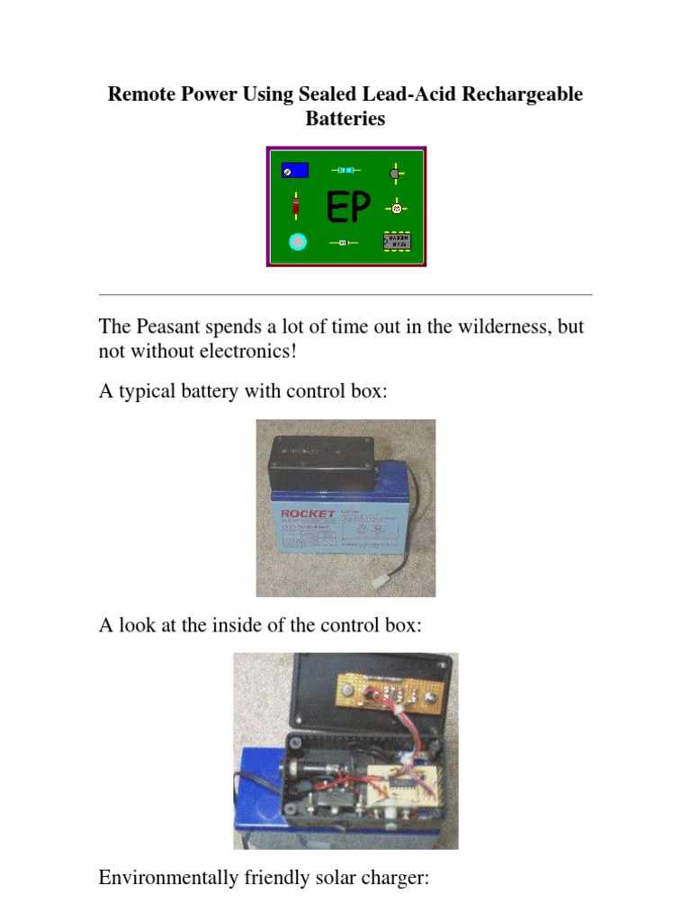 Remote Power Solutions with Lead-Acid Batteries | PDF