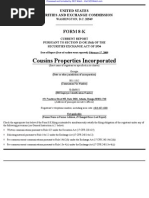 COUSINS PROPERTIES INC 8-K (Events or Changes Between Quarterly Reports) 2009-02-20