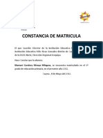 Constancia de Matricula