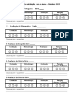 Pesquisa de Satisfação do Aluno com Disciplinas Escolares