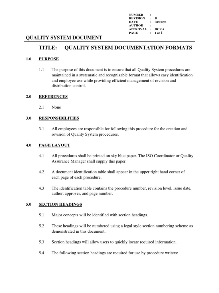 Document Control Procedure Manual PDF Quality Management System