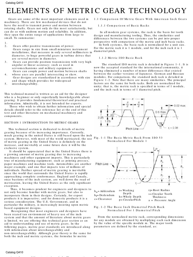 Gears Engineering Information | PDF | Gear | Geometry
