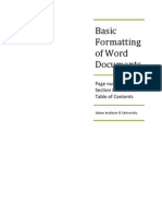 Basic Formatting of Word Documentsc