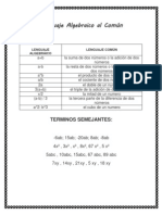 Lenguaje Común y Algebraico