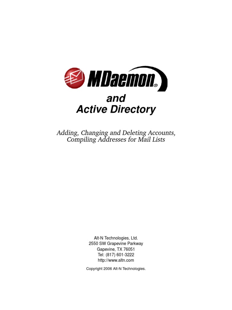 MDaemon ActiveDirectoryMonitoring-V2 | PDF | Active Directory | User ...
