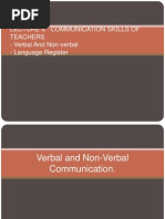 Lecture 6: Communication Skills of Teachers - Verbal and Non-Verbal - Language Register