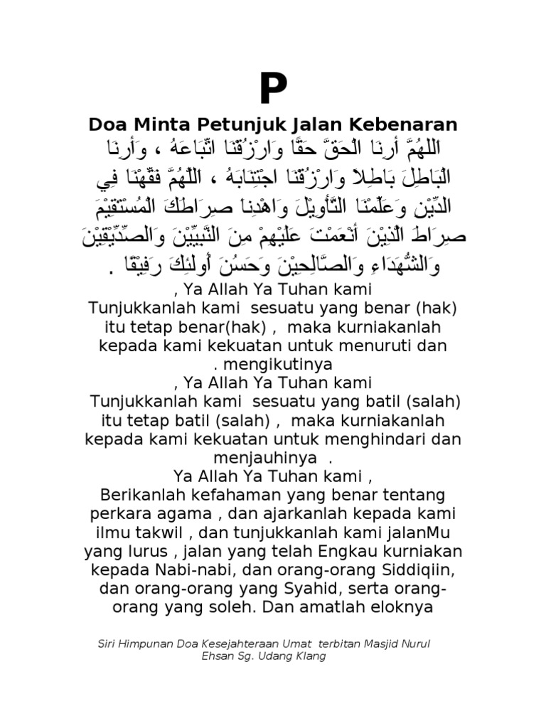Doa Minta Petunjuk Jalan Kebenaran Pdf