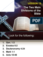 The Two Main Divisions of The Bible: Lesson 13