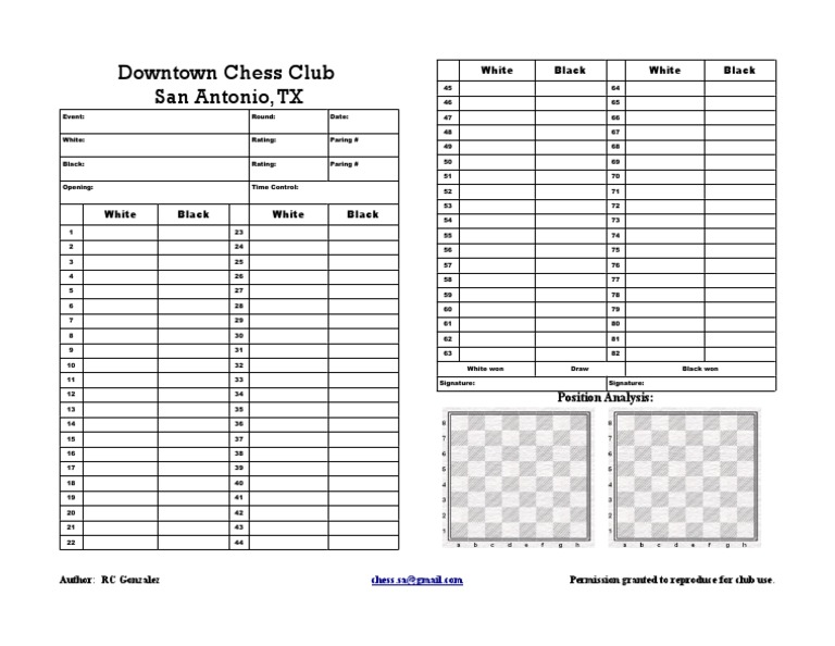 Chess Club Score Sheet | PDF | Traditional Games | Economics Of Uncertainty