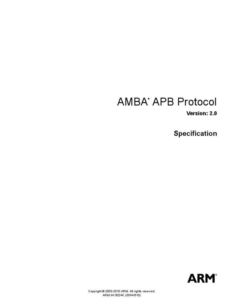 AMBA APB v2 Protocol Spec | PDF | License | Arm Architecture