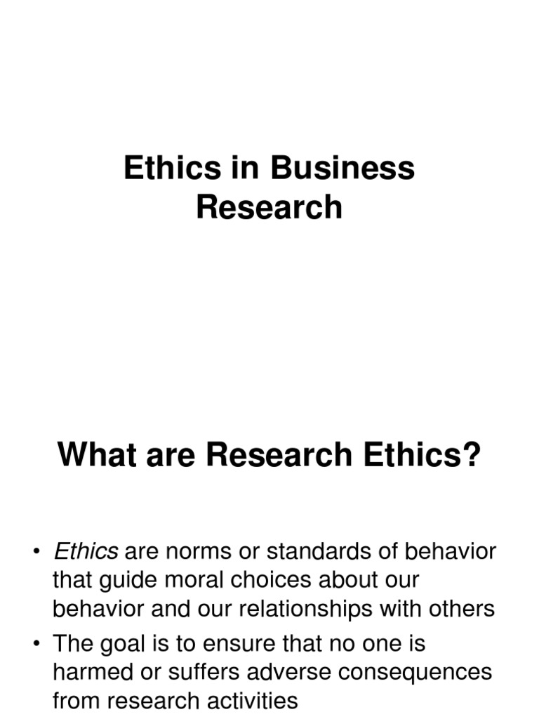 Ethical Issues in Business Research | PDF | Informed Consent | Privacy