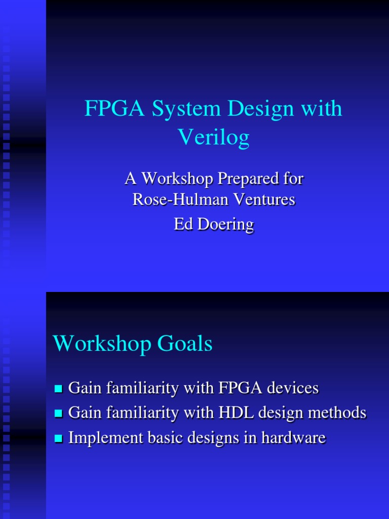 FPGA System Design With Verilog | PDF | Hardware Description Language ...
