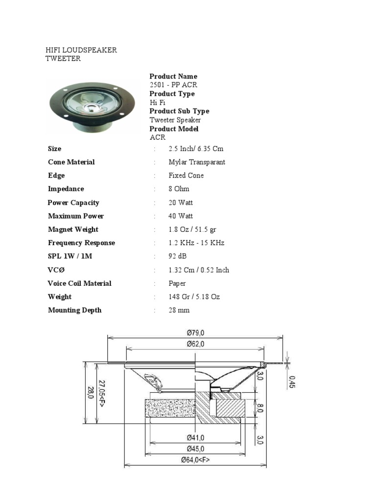 speaker acr full range 15 inch