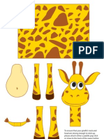 Giraffe Tissue Roll Character Colored Template PDF