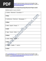 ThoughtWorks Sample Reasoning Placement Paper Level1