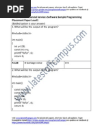 Oracle Financial Services Software Sample Programming Placement Paper Level1