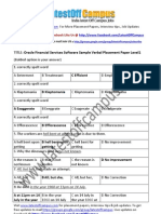 Oracle Financial Services Software Sample Verbal Placement Paper Level1