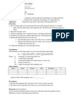 Determination of The Coefficient of Discharge of A Trapezoidal Weir