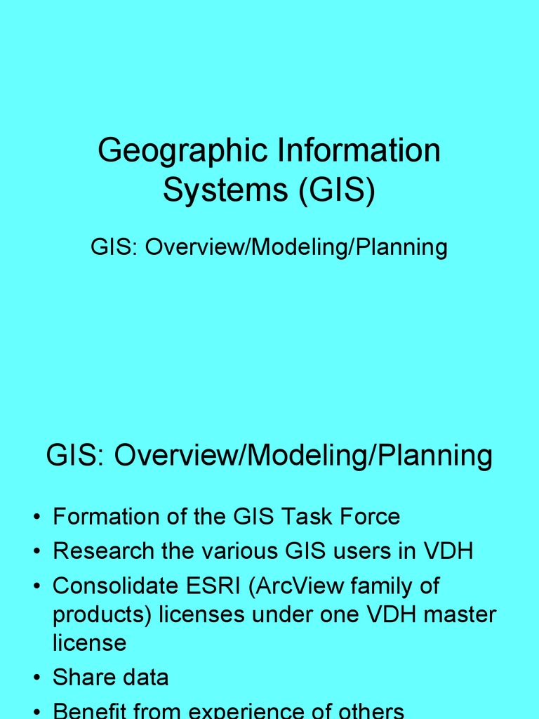 VDH GIS Services Overview and Planning | PDF | Geographic Information ...