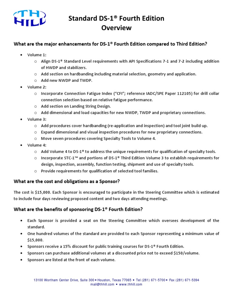 DS-1 4th Edition-Sponsor Overview | PDF