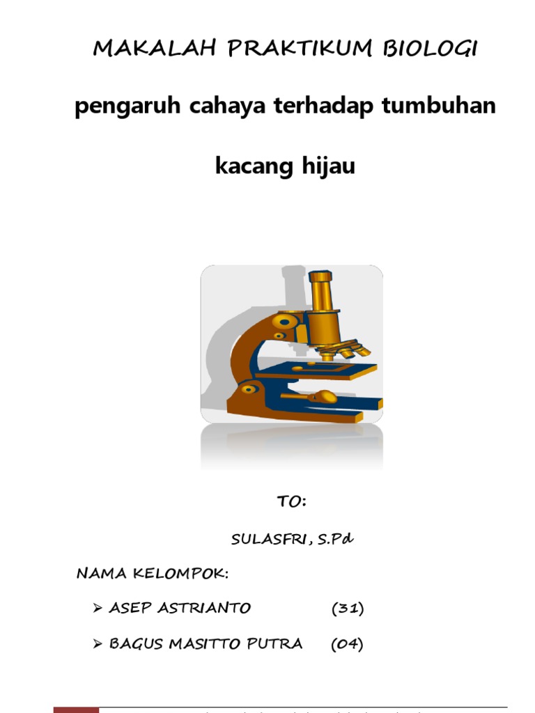 Laporan Praktikum Pengaruh Cahaya Terhadap Pertumbuhan Kacang Hijau