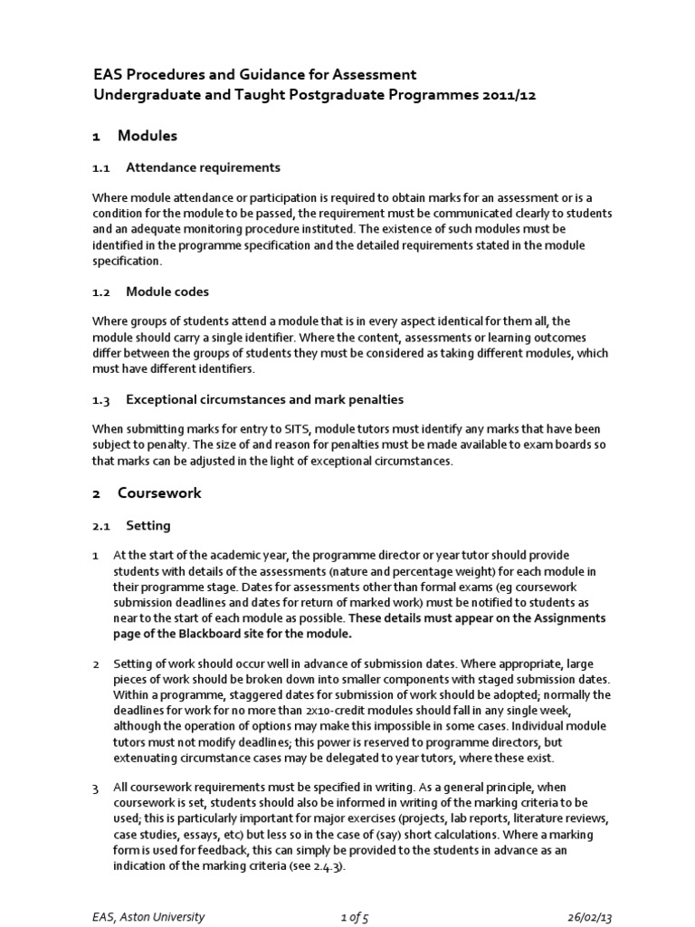EAS Assessment Guidance for Students | PDF | Postgraduate Education ...