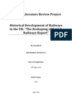 LT1312 Literature Review Project Historical Development of Railways in The UK: "The Reshaping of British Railways Report"