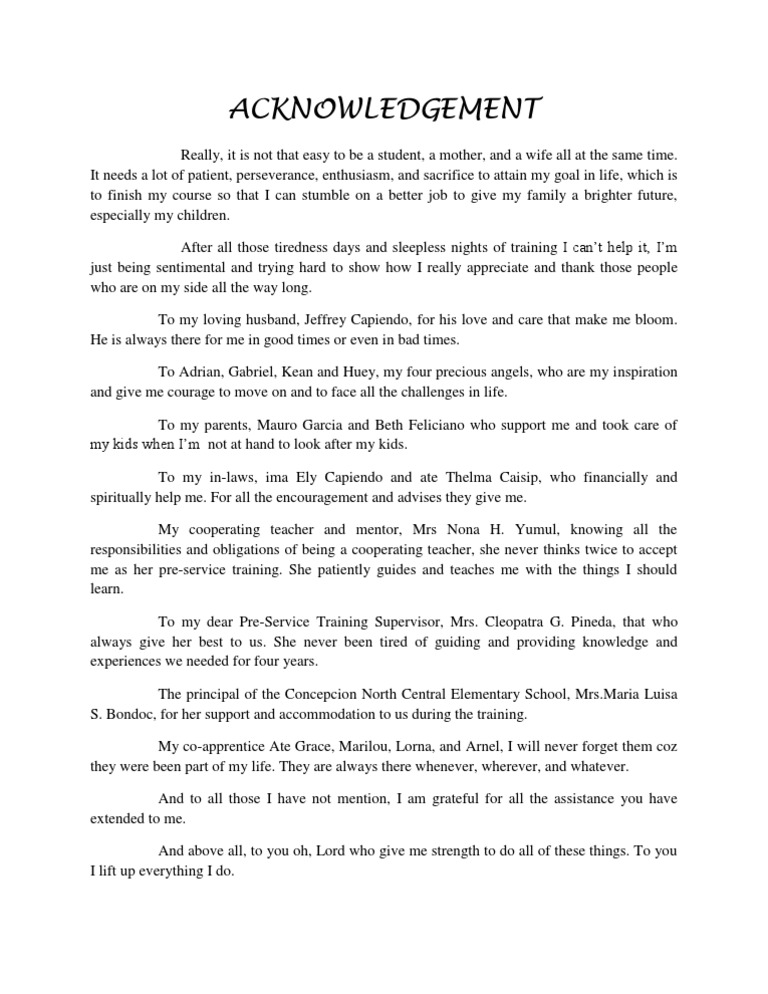 Acknowledgement