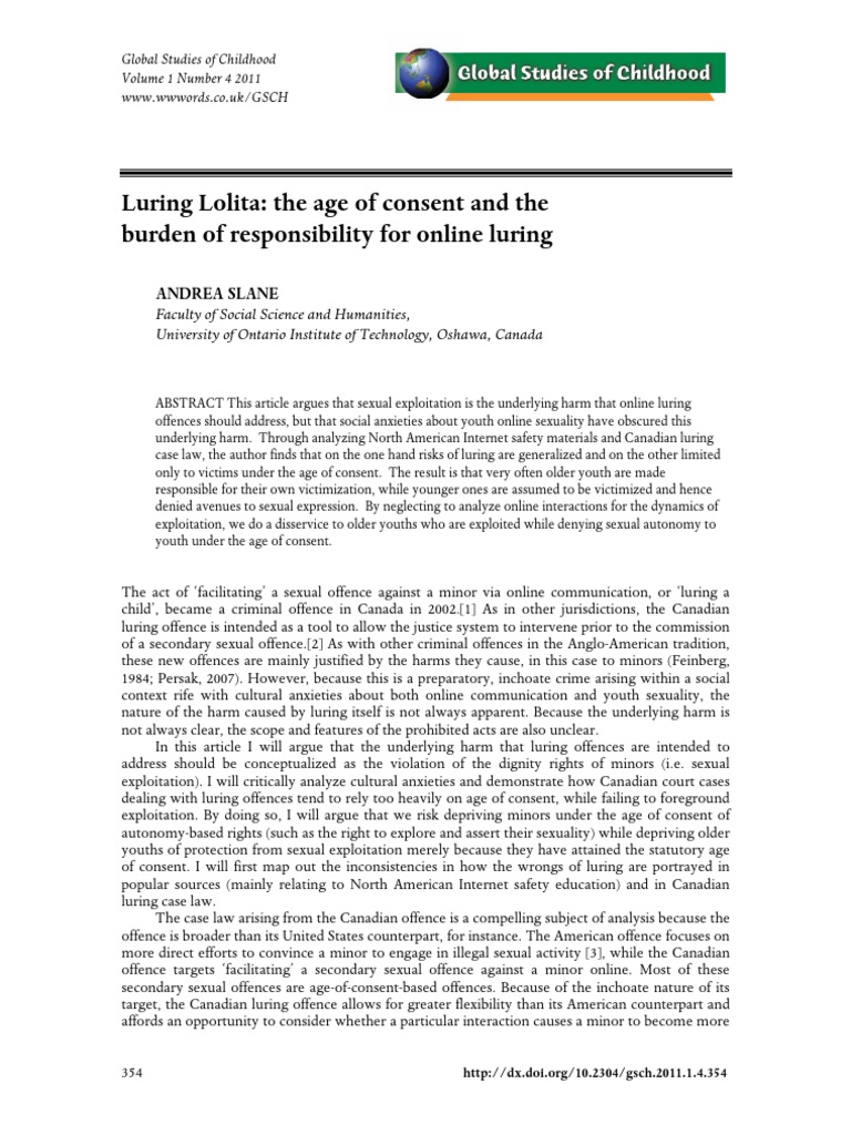 Online Luring and Youth Sexuality Issues | PDF | Sex And The Law ...
