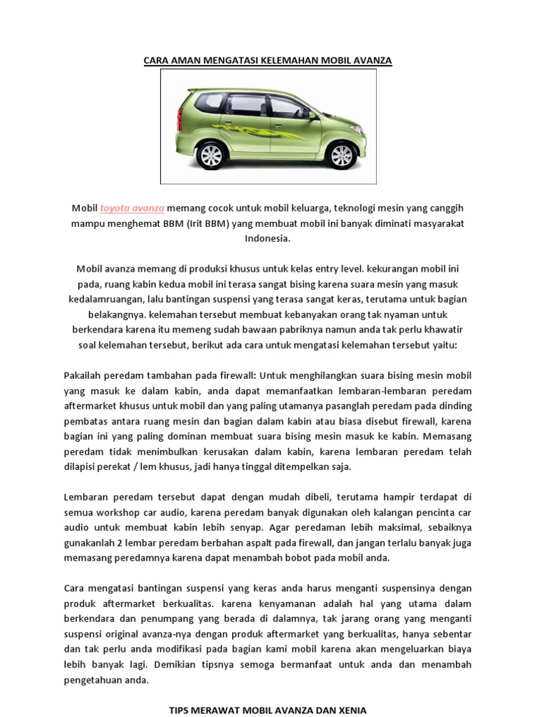 Gambar Modifikasi Suspensi Toyota Avanza Terlengkap Modifikasi