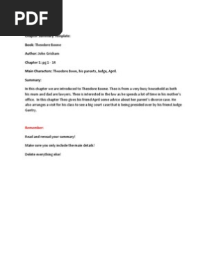 Chapter Summary Template