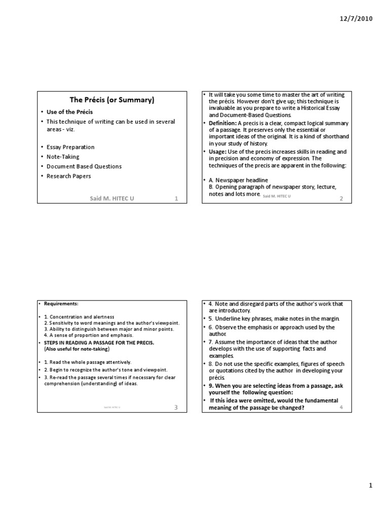 English comprehension and precis writing pdf image