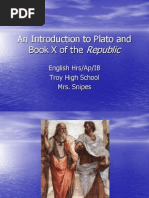 An Introduction To Plato and Book X of The Republic