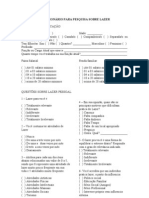 Questionário para Pesquisa Sobre Laze