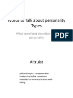 Words To Talk About Personality Types
